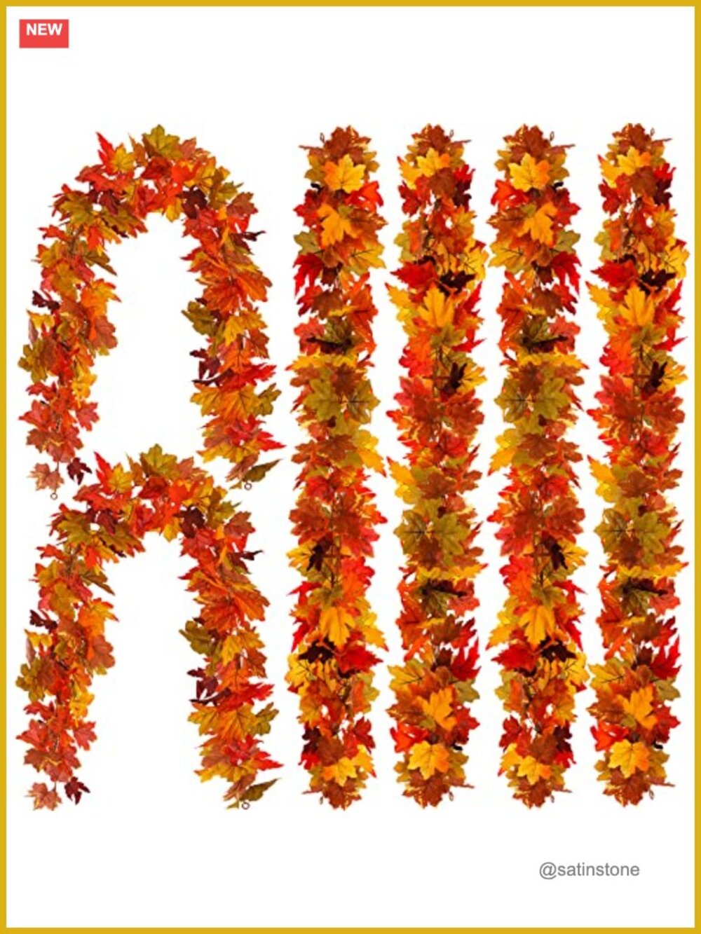 6PCS Artificial Maple Leaves Garland 5.6Ft Fall Hanging Vines for Thanksgiving